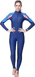 Traje de banho feminino com proteção UV, roupa de mergulho longa, secagem rápida, para mergulho, surfe, mergulho, mergulho, azul, PP