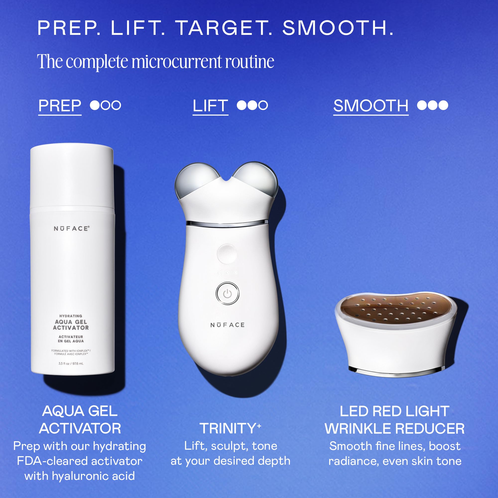 Amazon.com: NUFACE Trinity+ Masajeador facial + terapia de luz