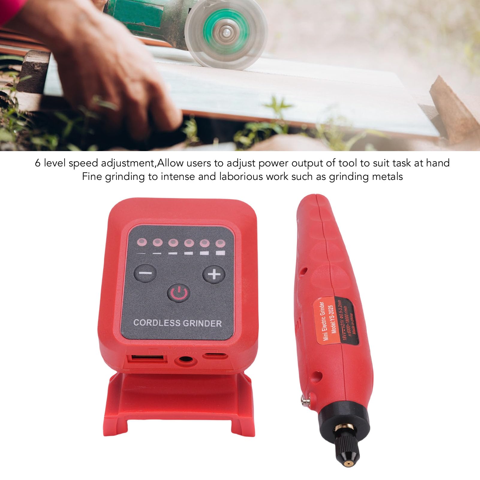 Kit de herramientas rotativas inalámbricas de 10V con 42 accesorios, miniamoladora troqueladora de 5 velocidades para grabado, corte, pulido y lijado