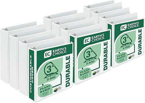 Miniatura 35 de Samsill Anillo redondo duradero de 3 pulgadas a base de plantas, fabricado en EE. UU., carpeta de visualización, ecológico, certificado de base