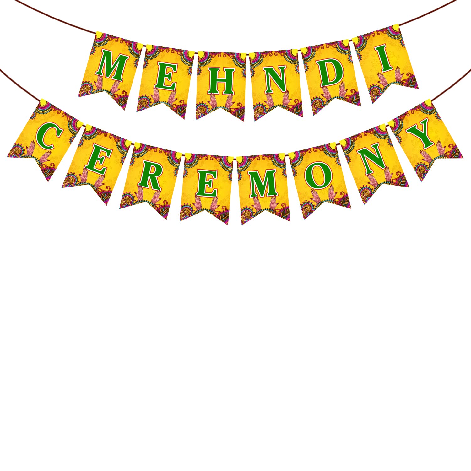 1 Set Mehndi Ceremony Paper Banner Haldi Props for Bride and Family Mehndi for Mehndi Ceremony Mehendi Backdrop Decoration Mehendi Decoration Items for Home Bride