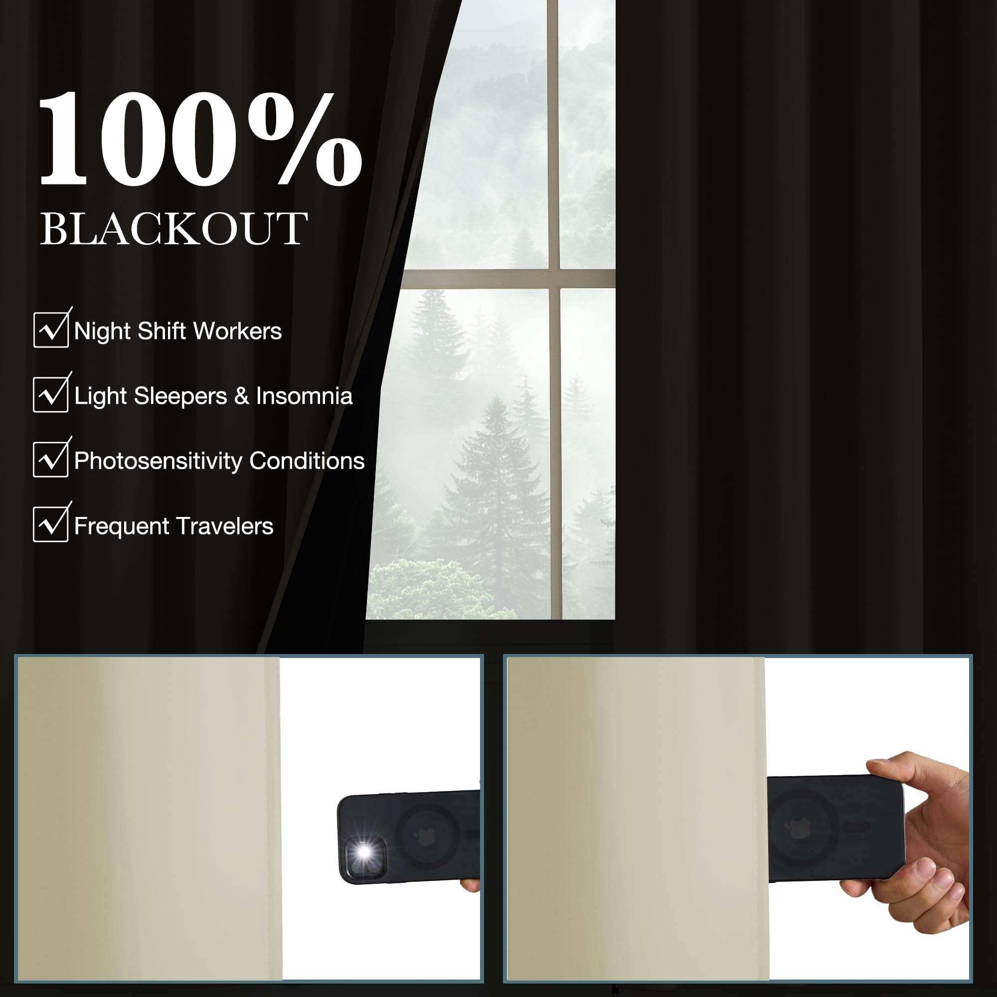 PONY DANCE 100% Blackout Curtains for Kids Bedroom, Rod Pocket Thermal Insulated Drapes - Image 4