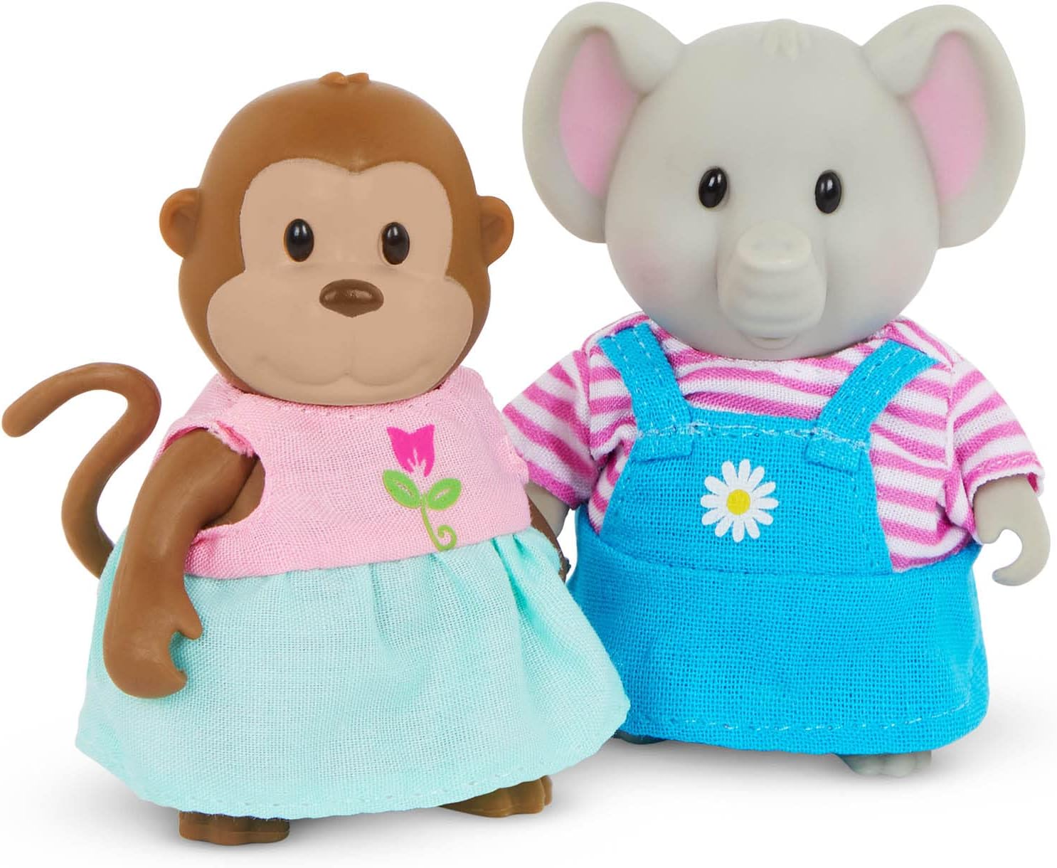 Li'l Woodzeez – Friendz Club Jungle Set with Elephant, Monkey, Lion & Hippo – 4 Collectible Posable Doll Figures for Imaginative Pretend Play – Fun Gift for 3+ Years