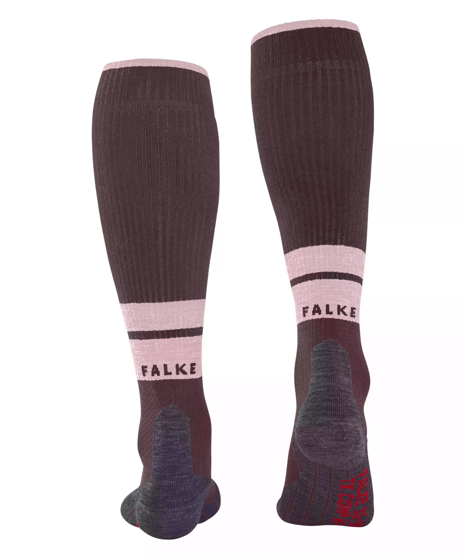 FALKE Kobiety Skarpety do wędrówek TK Compression W Kh wełna materiał funkcjonalny kompresyjne 1 Para, Brązowy Mahogany 8344 - Obwód łydki W1, 39-42 W1