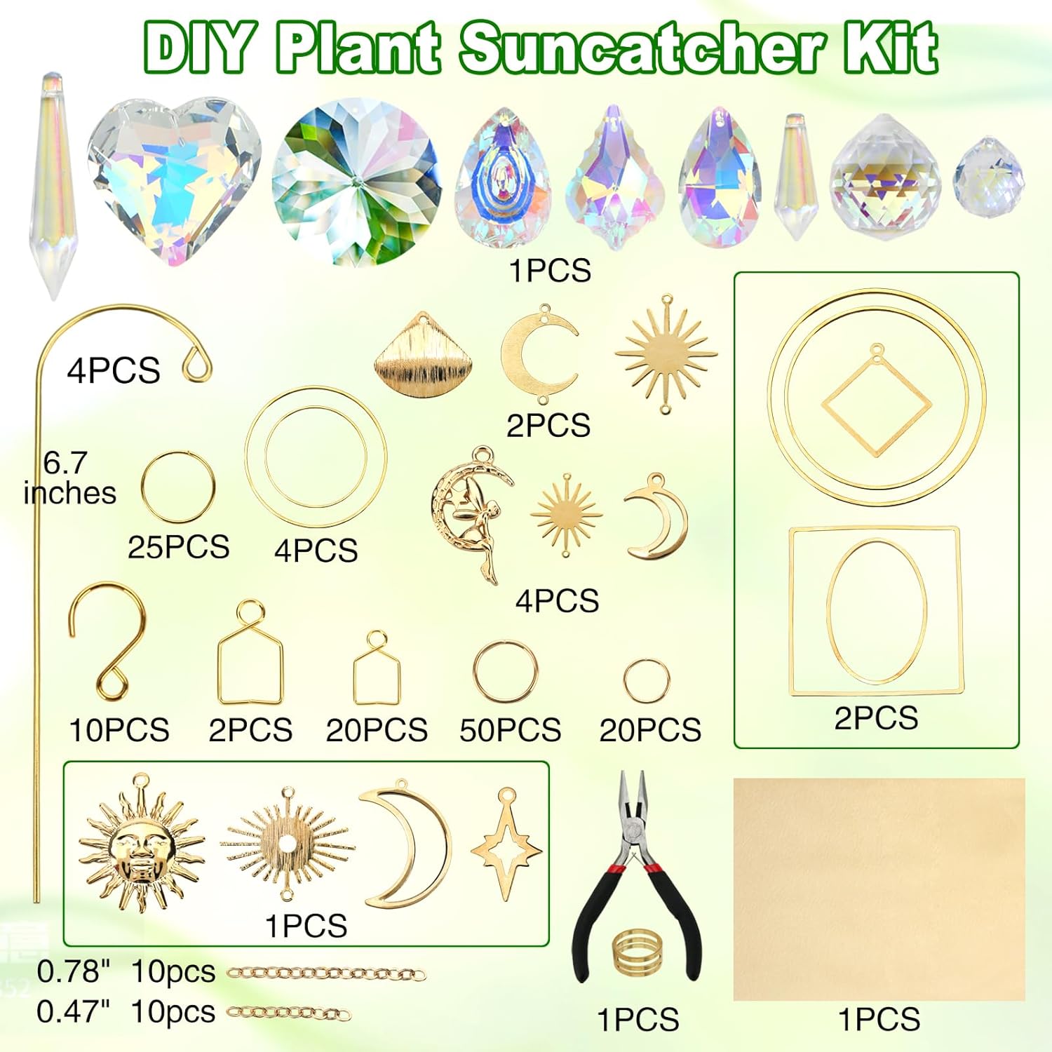 DIY Sun Catcher Kits for Adults, 260 pcs Crystal Suncatchers Making Suppliers for Garden Plant Windows Hanging Art and Crafts for Women Valentines Mother's Day Birthday Gifts Home Decor