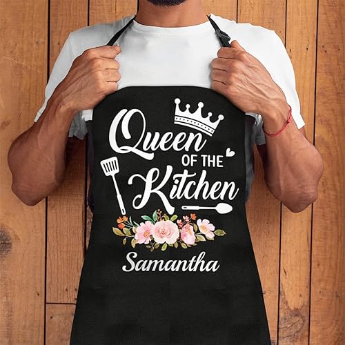 Miniatura 5 de winorax Delantal personalizado para mamá, abuela, esposa, con nombre, para hornear, parrilla, chefs, día de la madre, regalos de cumpleaños