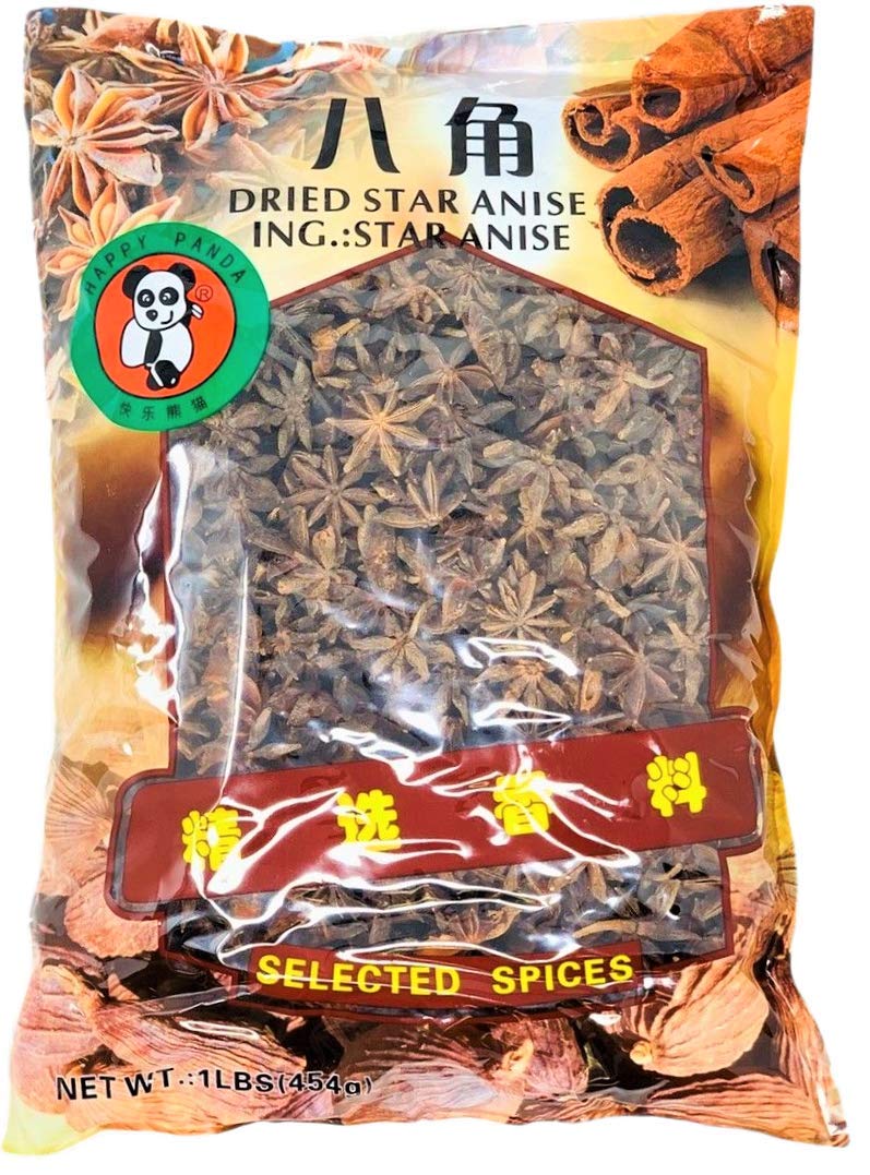 Happy Panda Whole Dried Star Anise Spice Pods - 16 Ounce (1 Pound)