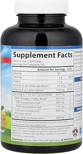 Miniatura 2 de Carlson Labs Inflammation Balance Multi Nutrientes, 90 cápsulas blandas