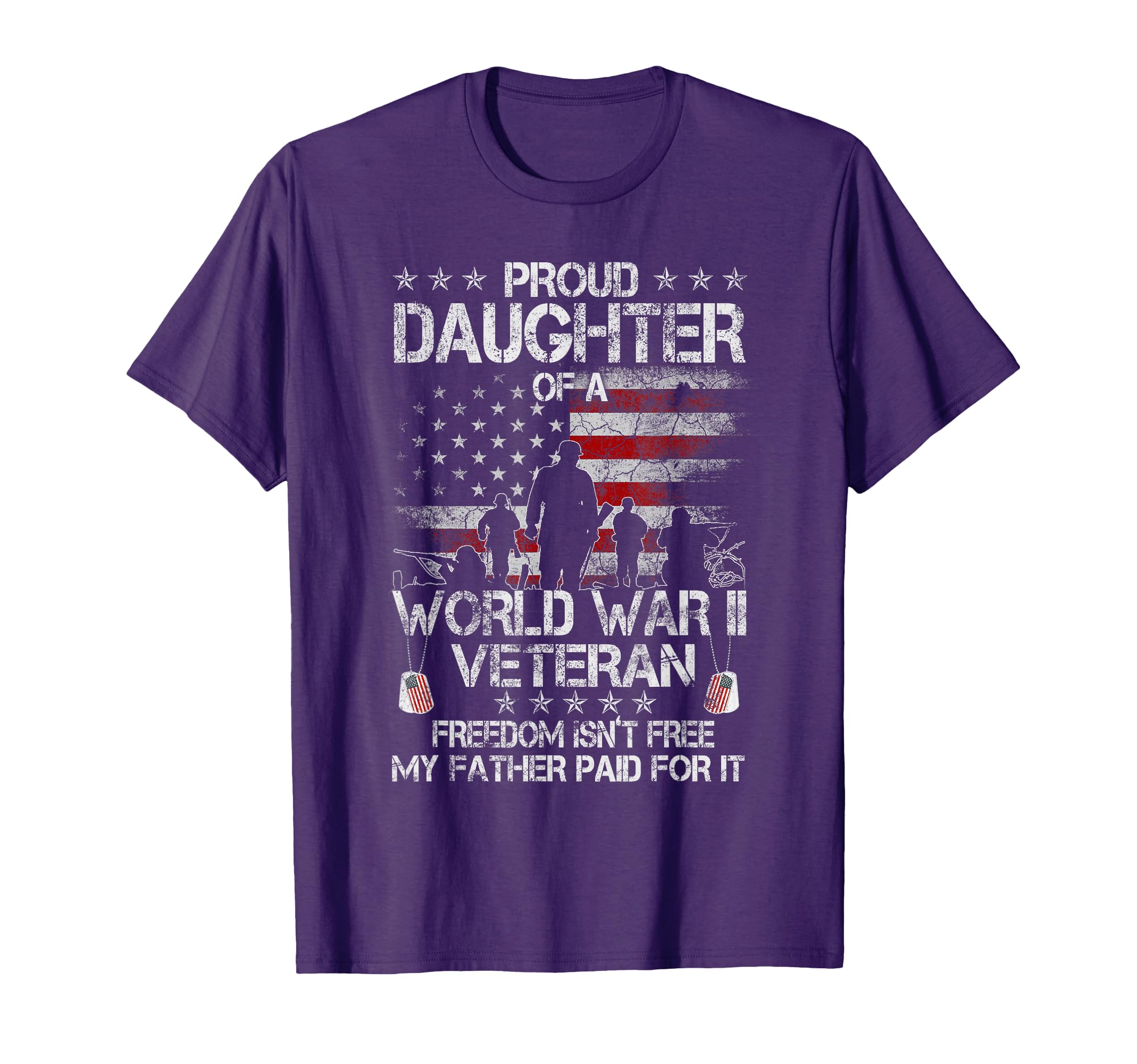 Proud Daughter of a WWII Veteran Veteran WW 2 Military Tee T-Shirt