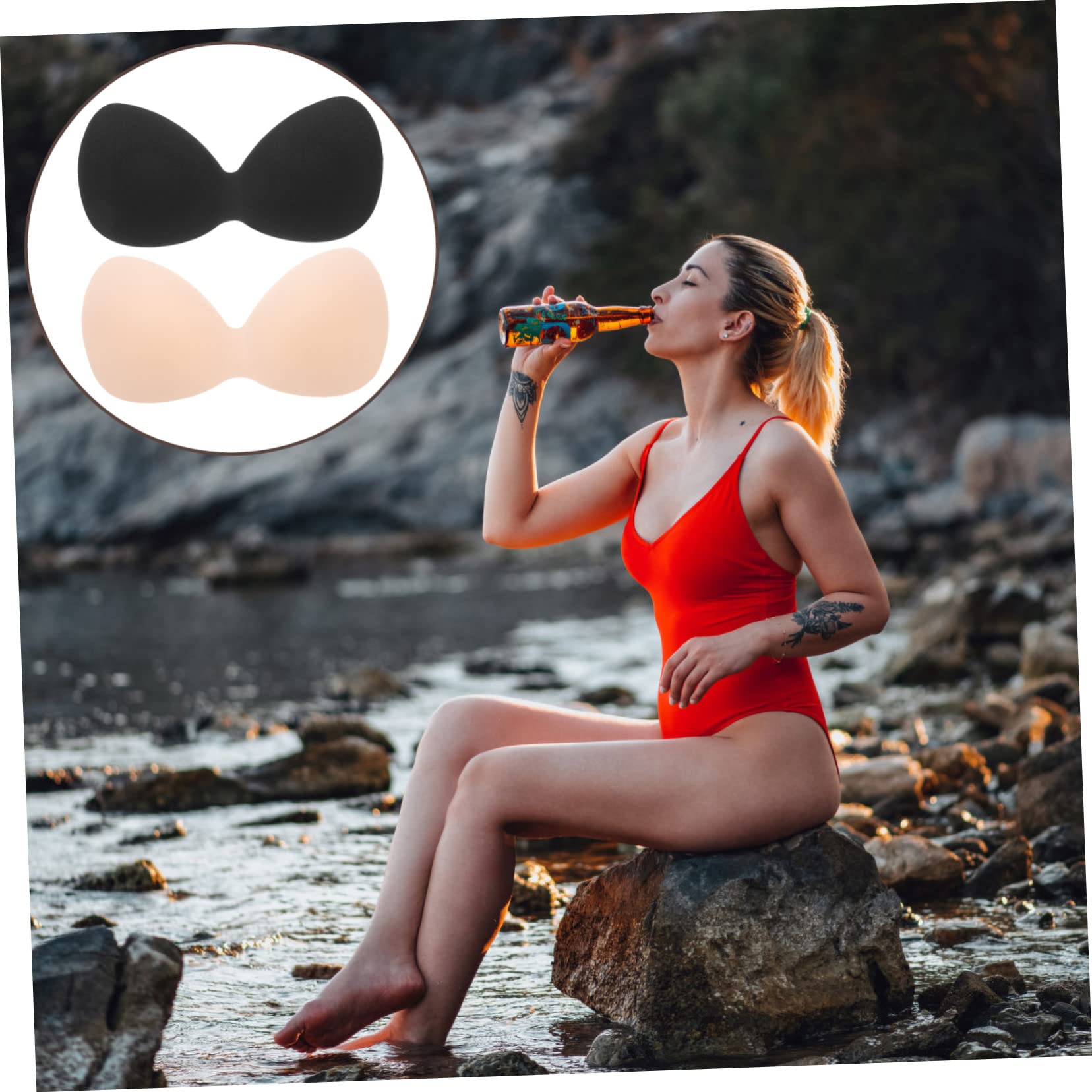 SOIMISS 20piezas Almohadillas De Sujetador Extraíbles Inserciones Pads para Sujetadores Deportivos Compatibles Ropa De Yoga y Trajes De Baño Color Piel