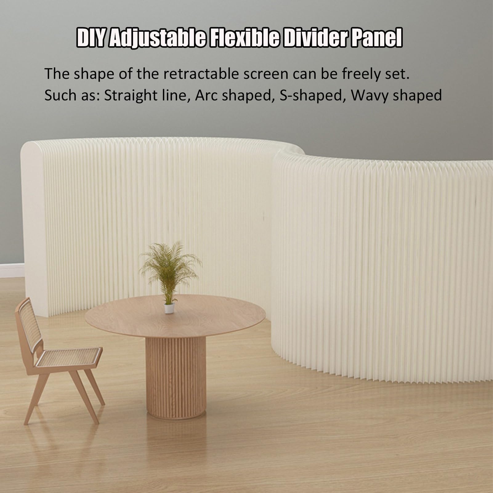 Rideaux de séparation de pièce, cloison Murale en Papier, Panneau de confidentialité Pliable pour la Maison et Le Bureau, rétractable et réglable pour la séparation, Blanc (200 x 9