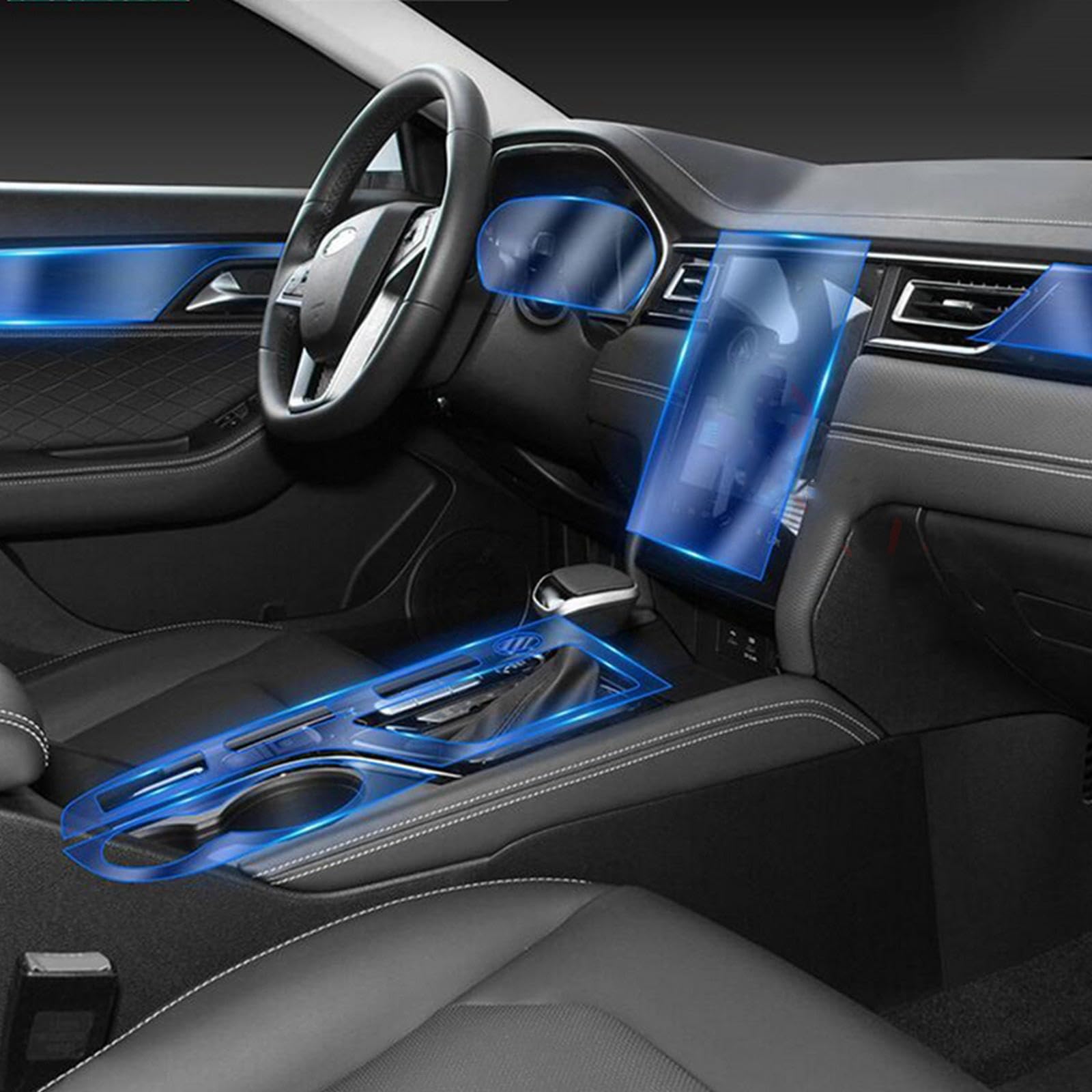 Car Interior Dashboard Navigation Gear Protective Film Transparent Anti-scratch Refit Accessories,For JAC J7 2020 2021 2022 TPU