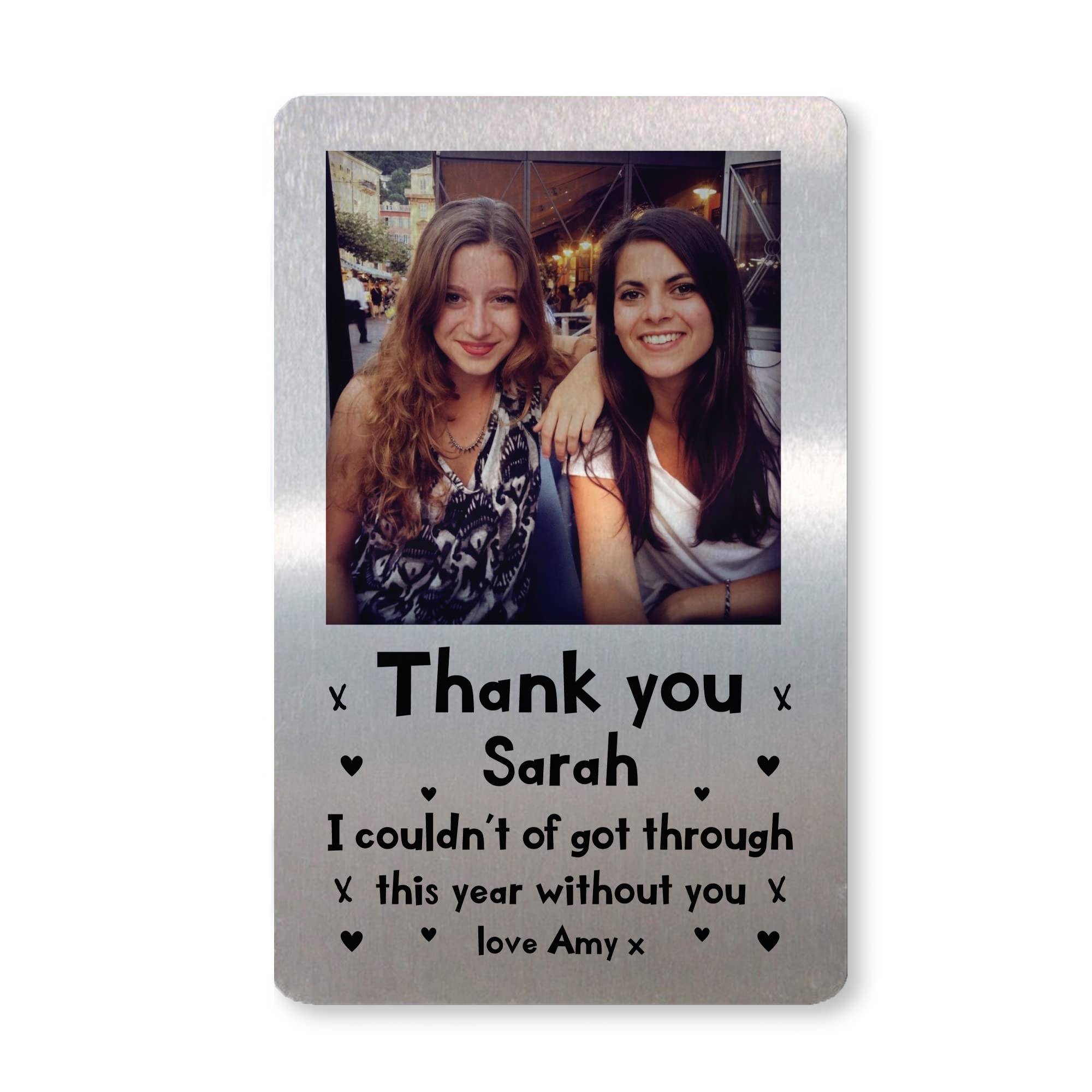 Personalised Thank You Gift For Best Friend Wallet Card Insert Birthday Xmas Gift Keepsake