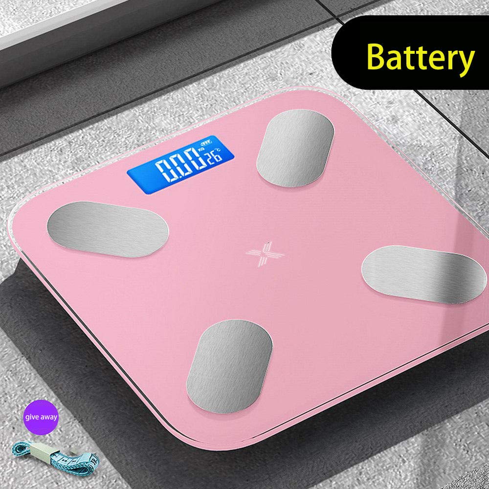 bascula Tanita bascula balanza baño de Cocina Grasa Corporal composición Alta precisión Bluetooth balanza Precision báscula baño vasculas de Peso-Carga USB Rosa