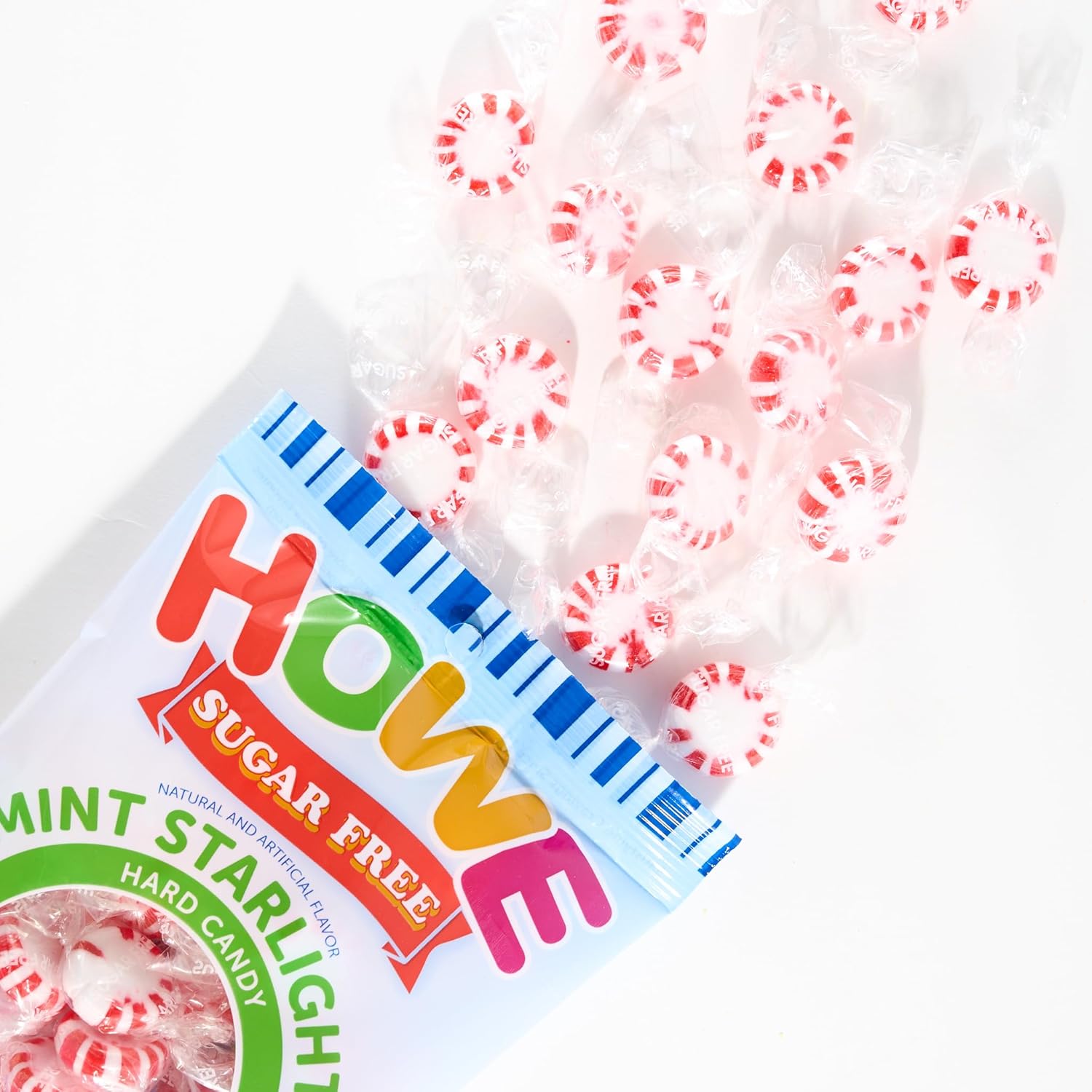 Howe Sugar Free Mint Starlights, Mint Candy 6 oz Bag, Case of 12