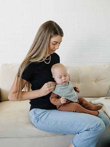 Miniatura 7 de Mebie Baby Babero de muselina de algodón, paquete de 3 baberos para eructos, escupir, baberos, baberos bandana para bebé niño o niña