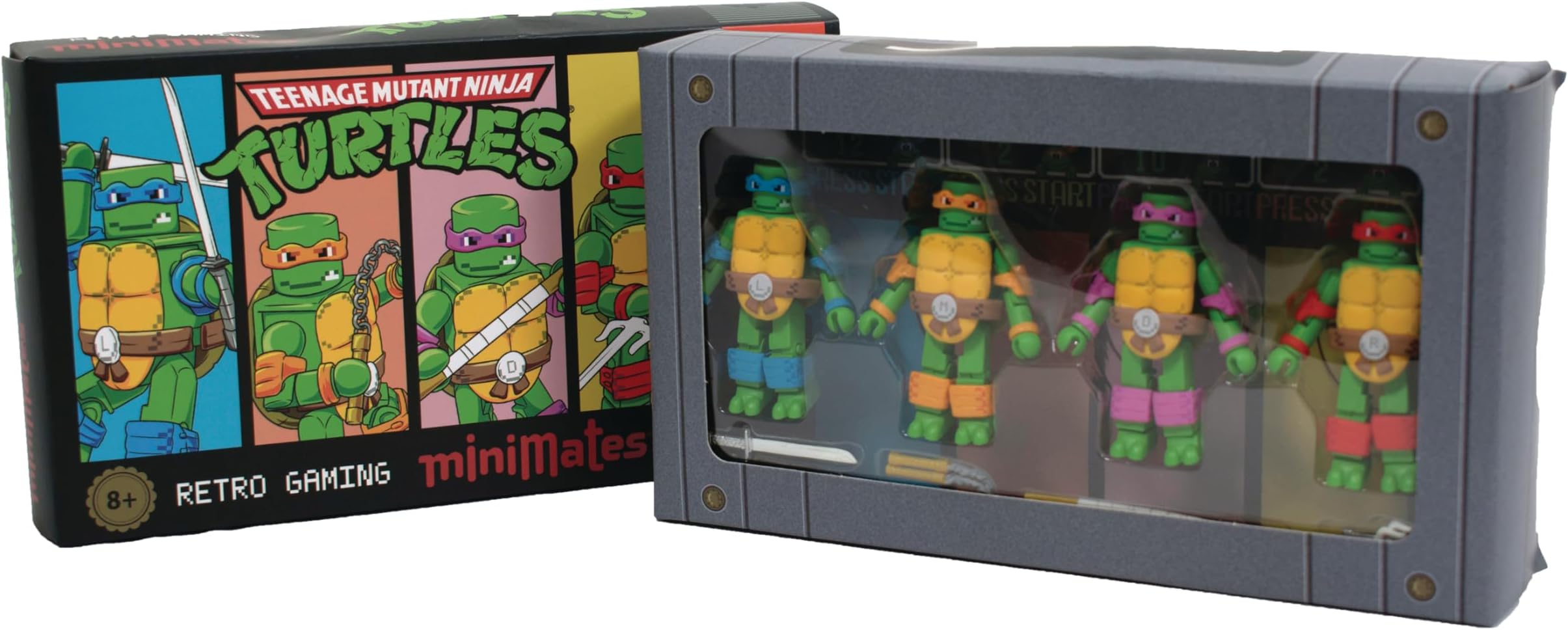 DIAMOND SELECT TOYS San Diego 2024 Teenage Mutant Ninja Turtles (Retro Game Version) Minimates Box Set