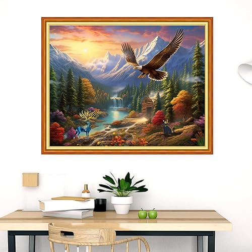 Miniatura 56 de Dimensean Kits de punto de cruz estampados, gama completa de patrones de bordado, kits de iniciación para principiantes, adultos o niños, kits