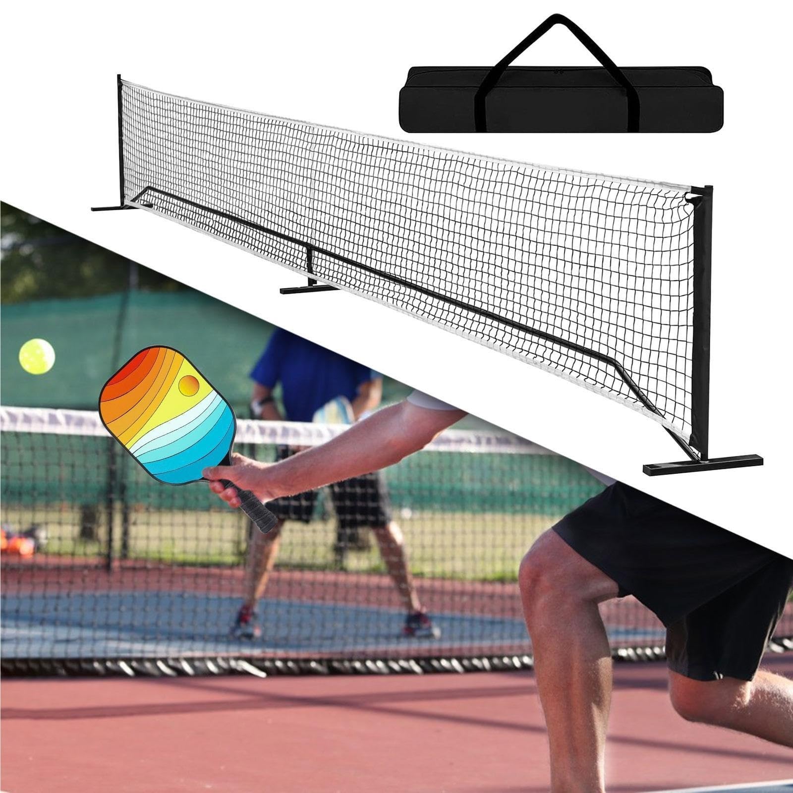 Rete da Pickleball Portatile Sistema di Rete da Pickleball Badminton 22 Piedi Staccabile Leggera