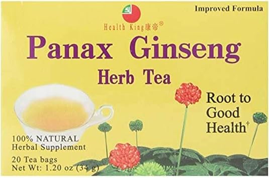 Health King Panax Ginseng Herb Tea, Teabags, 20 Count Box