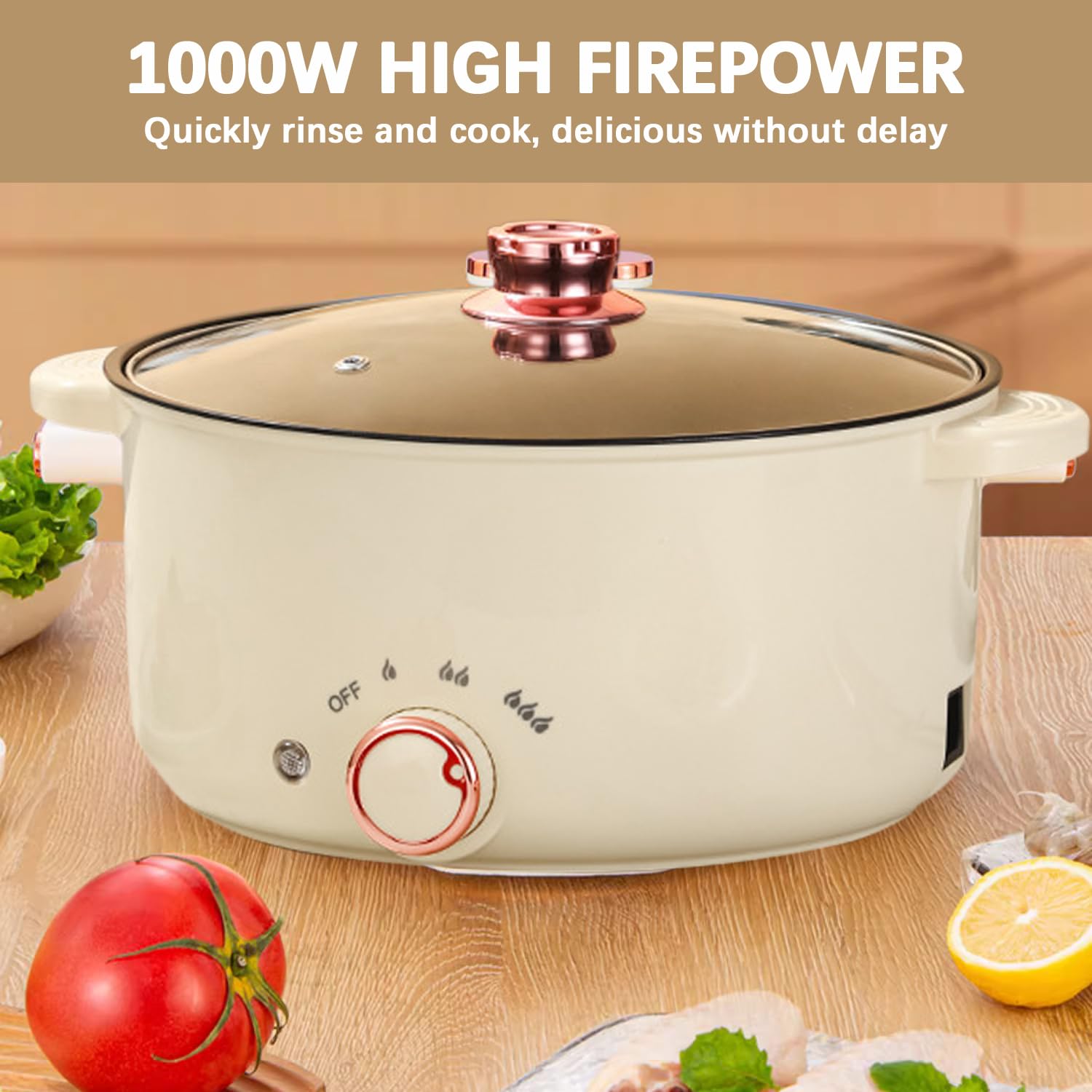 Hot Pot Pentola elettrica da 2 Lati, 3,5 l, 1000 W, Tre regolazioni di Potenza, Antiaderente, Multifunzionale, pentola Veloce per arrosti, Ramen, fonduta