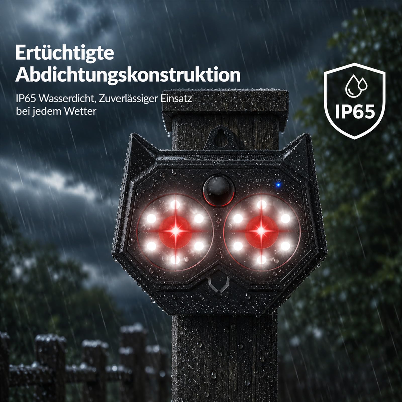 Marderschreck Solar 2er Pack, Marderabwehr, Katzenschreck für Garten, Ultraschall Tierabwehr mit Bewegungsmelder, Blitzlicht, IP65 wasserdicht, Marderschreck Garten, gegen Marder, Fuchs, Waschbär
