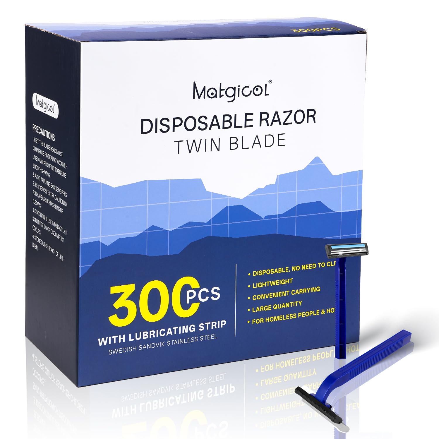 Disposable Razors Bulk for Shave - Mens Bulk Razors for Shaving with Lubricating Strip 2 Stainless Steel Blades