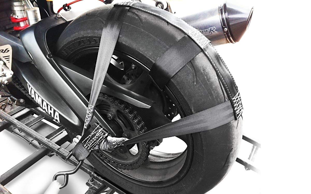 Hinterrad Zurrgurt mit 4X Ratschen-Spanngurten Set Abspanngurt Motorradtransport