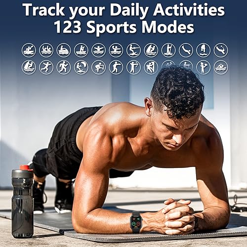 Miniatura 6 de Reloj inteligente, reloj inteligente con pantalla táctil de 1.91 pulgadas con notificación de texto, hacerresponder llamadas, frecuencia cardíaca,