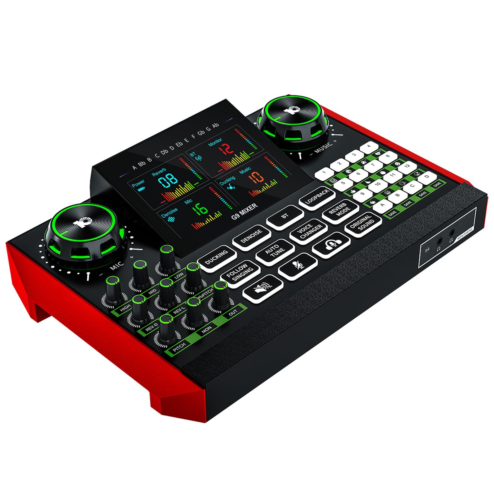 tenlamp G9 Live Sound Card for Streaming, Podcast Equipment with