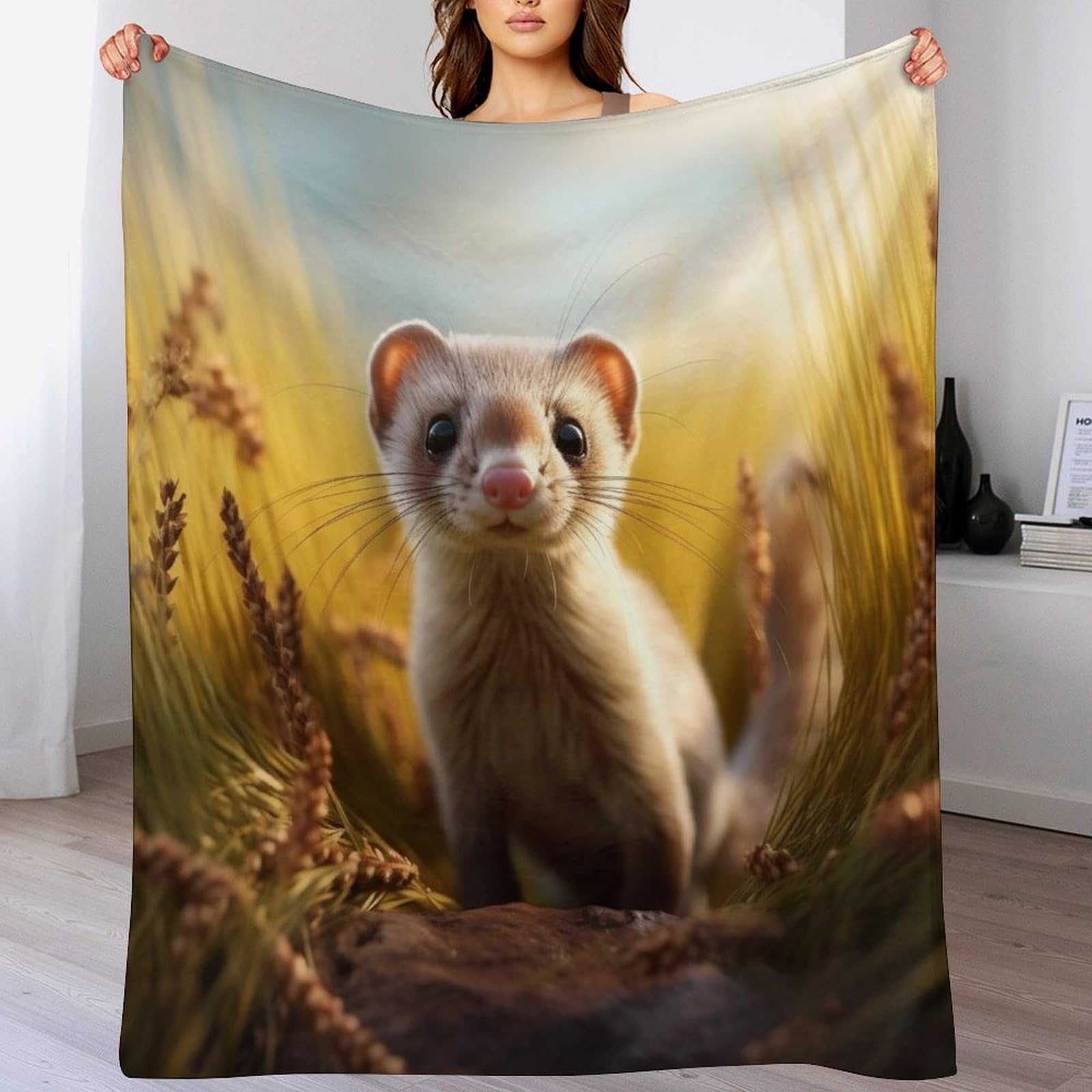 Couverture polaire flannel vison douce pour lit et canapé de salon