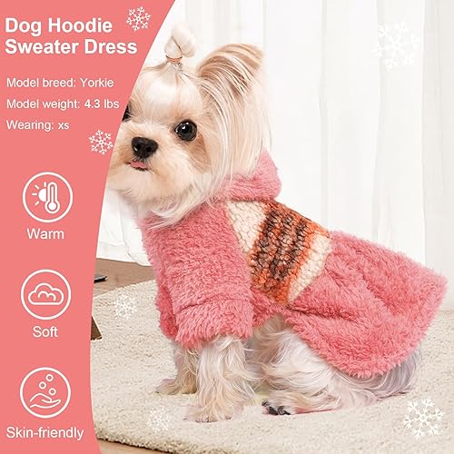 Miniatura 4 de Suéter con capucha para perro, ropa para perros pequeños, chicos y niñas, sudaderas con capucha para perros para clima frío, sudadera de otoño para