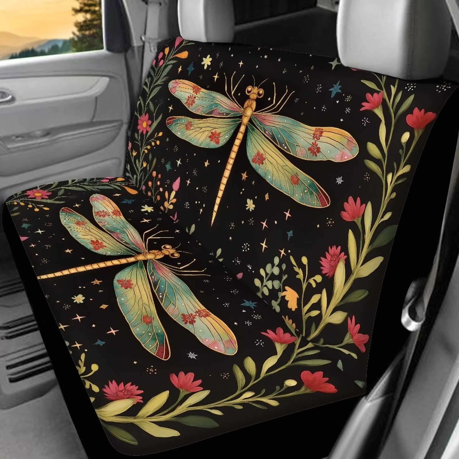 VarCozy Baja Zadeldeken-stoelhoezen volledige set, voorstoelhoezen en split achterbankhoezen voor sedan, SUV, vrachtwagen, universele gestreepte geweven autostoelhoes, ademend, compatibel met airbags