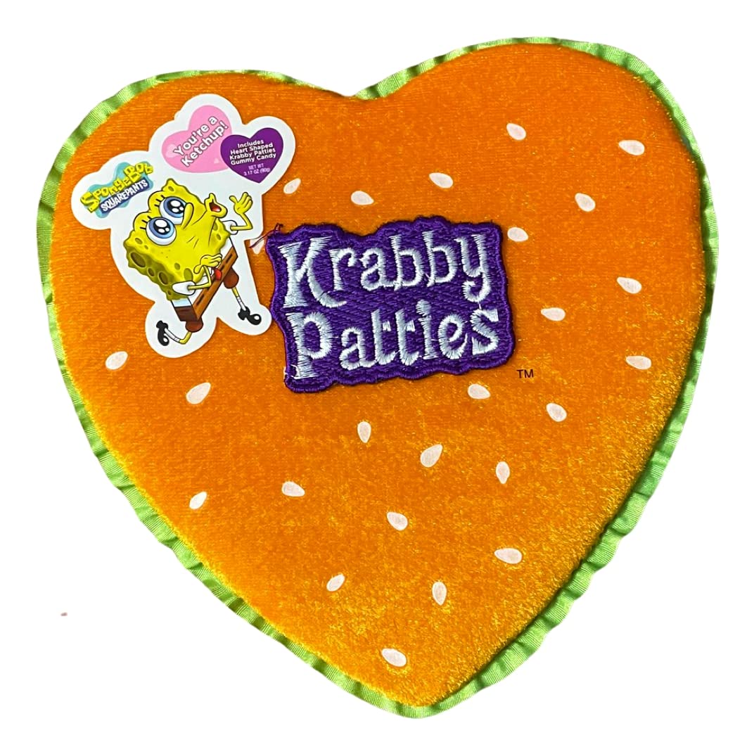 Candy Spongebob Squarepants Krabby Patty Heart Shaped Fabric Valentine's Day Gift Box
