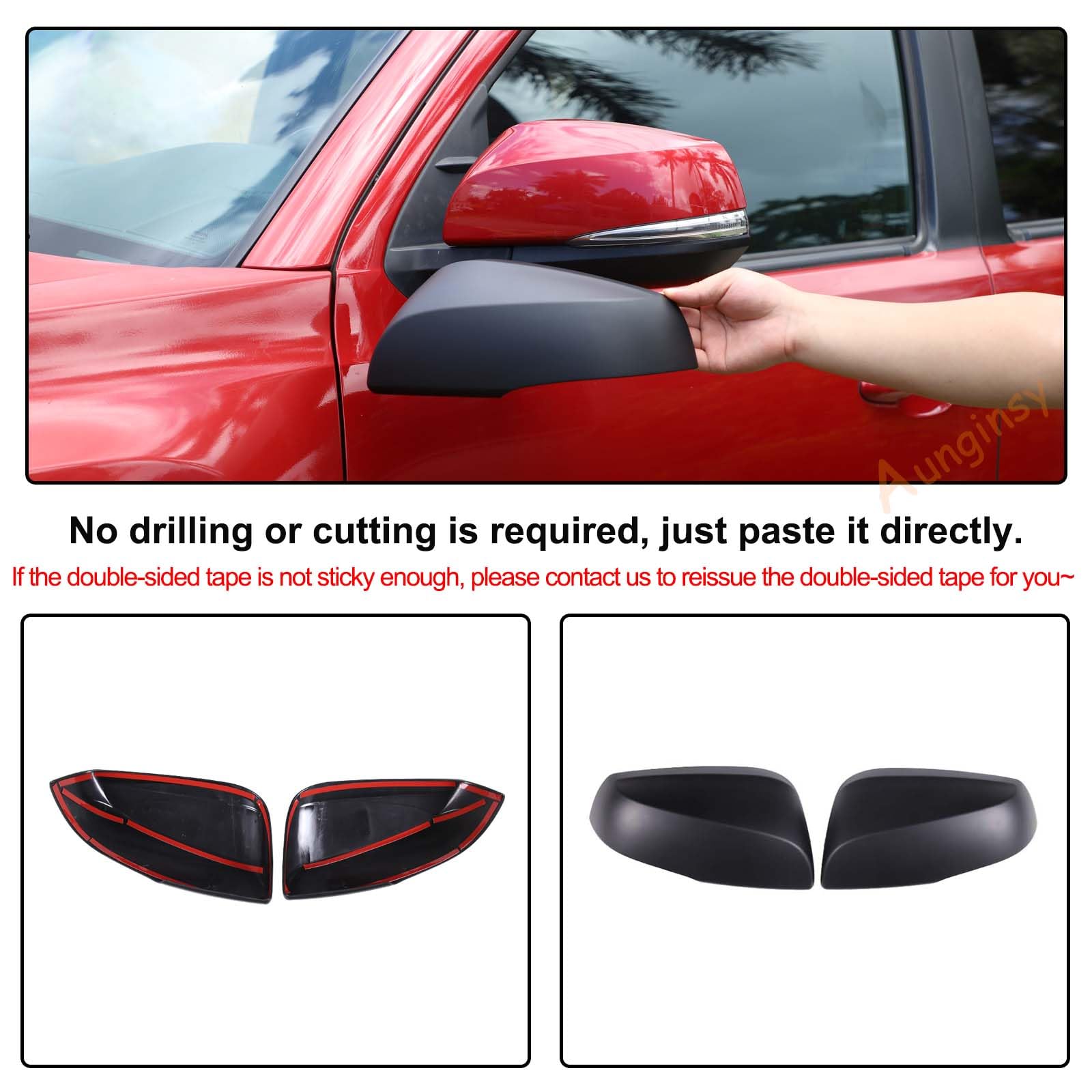 Aunginsy Car Rear View Mirror Outside Housing Wing Mirror Cover Cap Compatible with Toyota Tacoma 2016-2023 Rearview Protection Cover Door Rear View Mirror Cover Cap Molding Trim Exterior Accessories