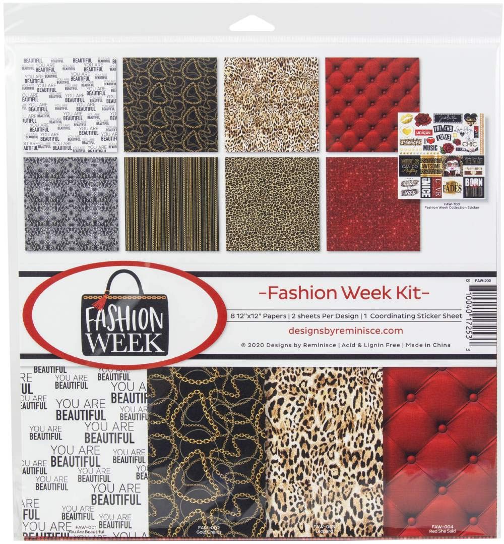 Papier Reminisce Fashion Week 30,5 x 30,5 cm pour réussir tous vos albums photos