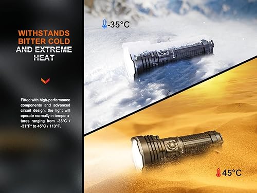 Miniatura 14 de fenix LR40R v2.0, linterna LED recargable de largo alcance, ultra brillante  15,000 lúmenes  2,952.8 ft  50 horas máximo  Batería de gran capacidad