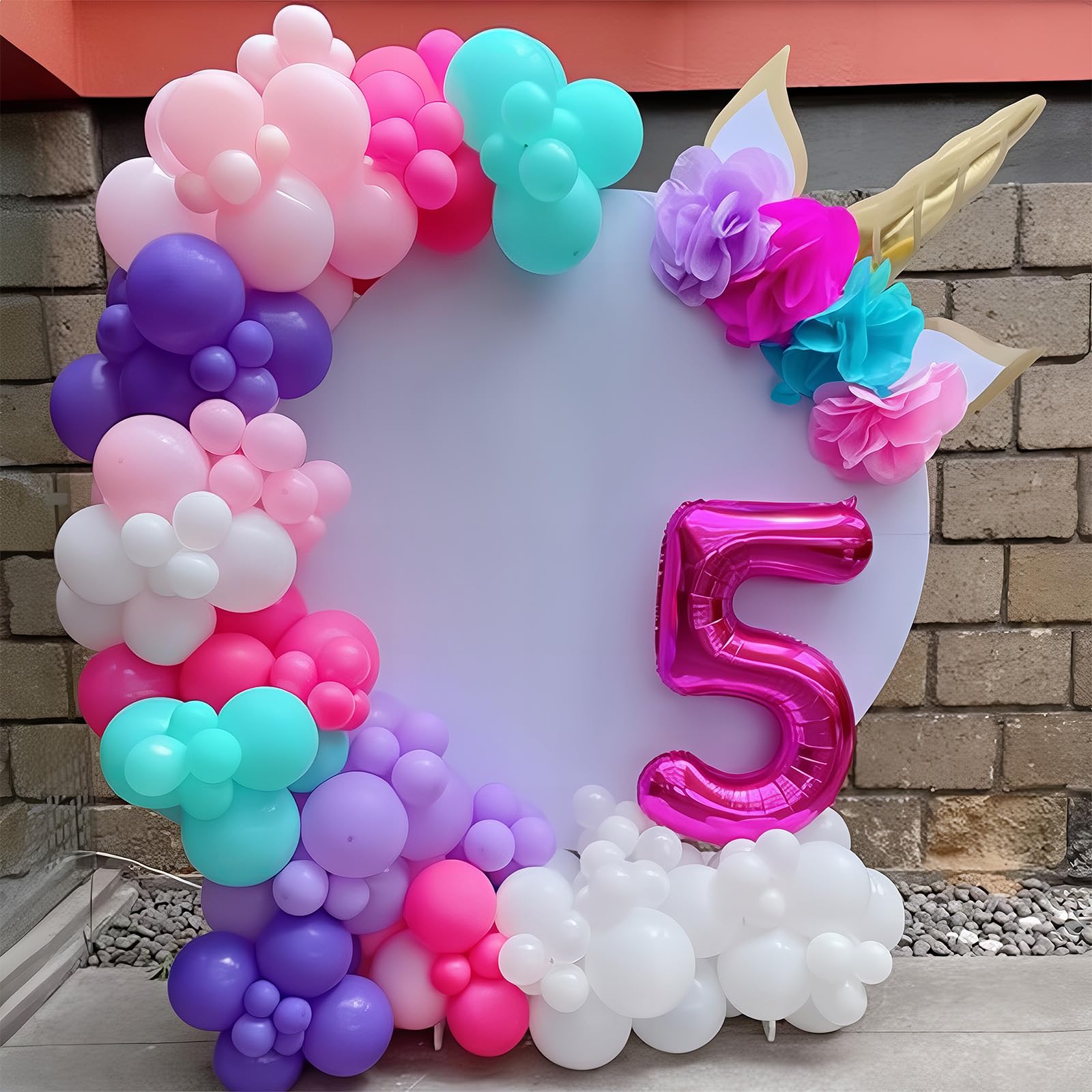 HILAVO Rosa Lila Türkis Weiß Luftballon Girlande 130 Stück Pastell Pink Lila Türkis Party Latex Ballons Girlande für Mädchen Meerjungfrau Geburtstag Hochzeit Anime Babyparty Geburtstag Party Deko
