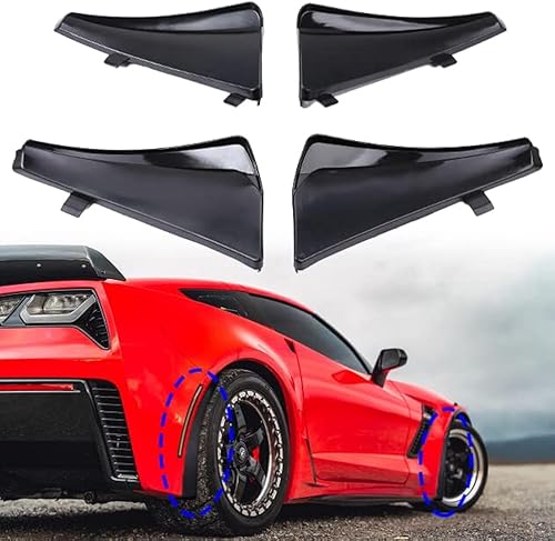 NUBEHONE Protectores contra salpicaduras delanteros y traseros, guardabarros, guardabarros XL estilo extendido Compatible con Chevy Corvette C8