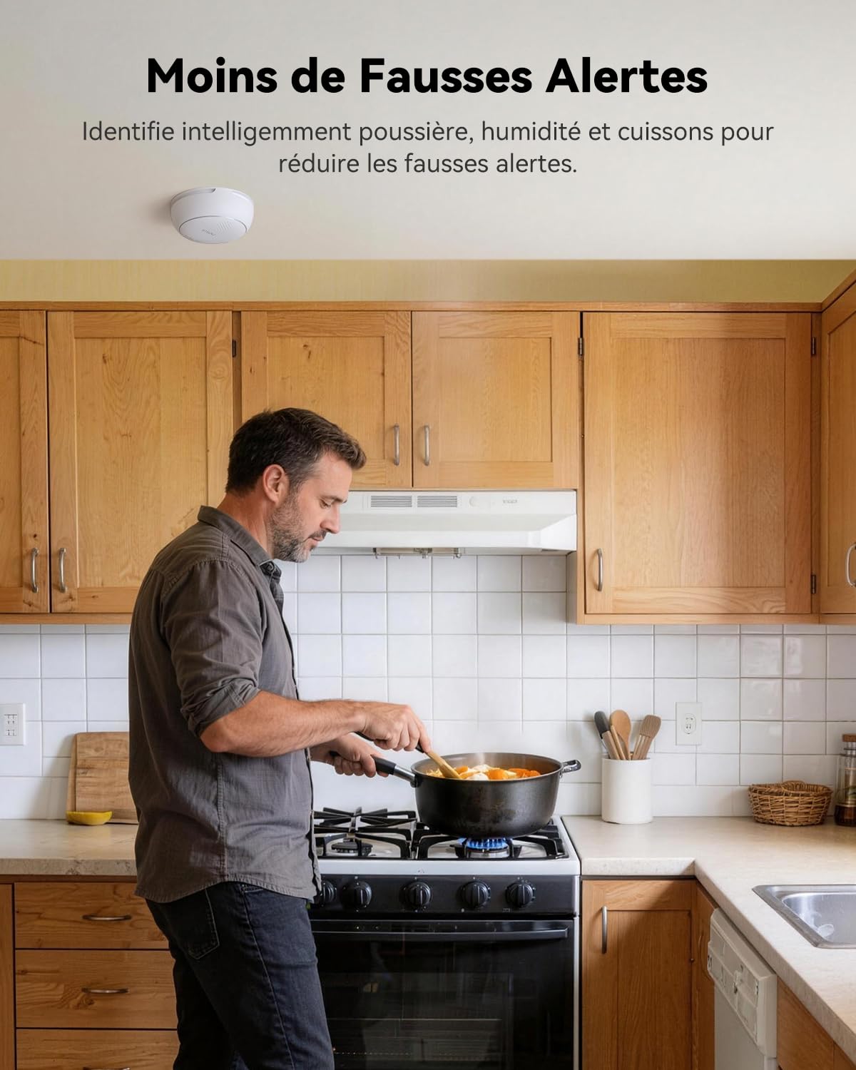 Imou Lot de 3 Détecteurs de Fumée WiFi Intelligent EN14604, Batterie 5 Ans | Sirène 85db, Alarme Incendie Synchronisée Via Hub Zigbee (sans WiFi), Commande Via App, Alertes à Distance (Hub Inclus)