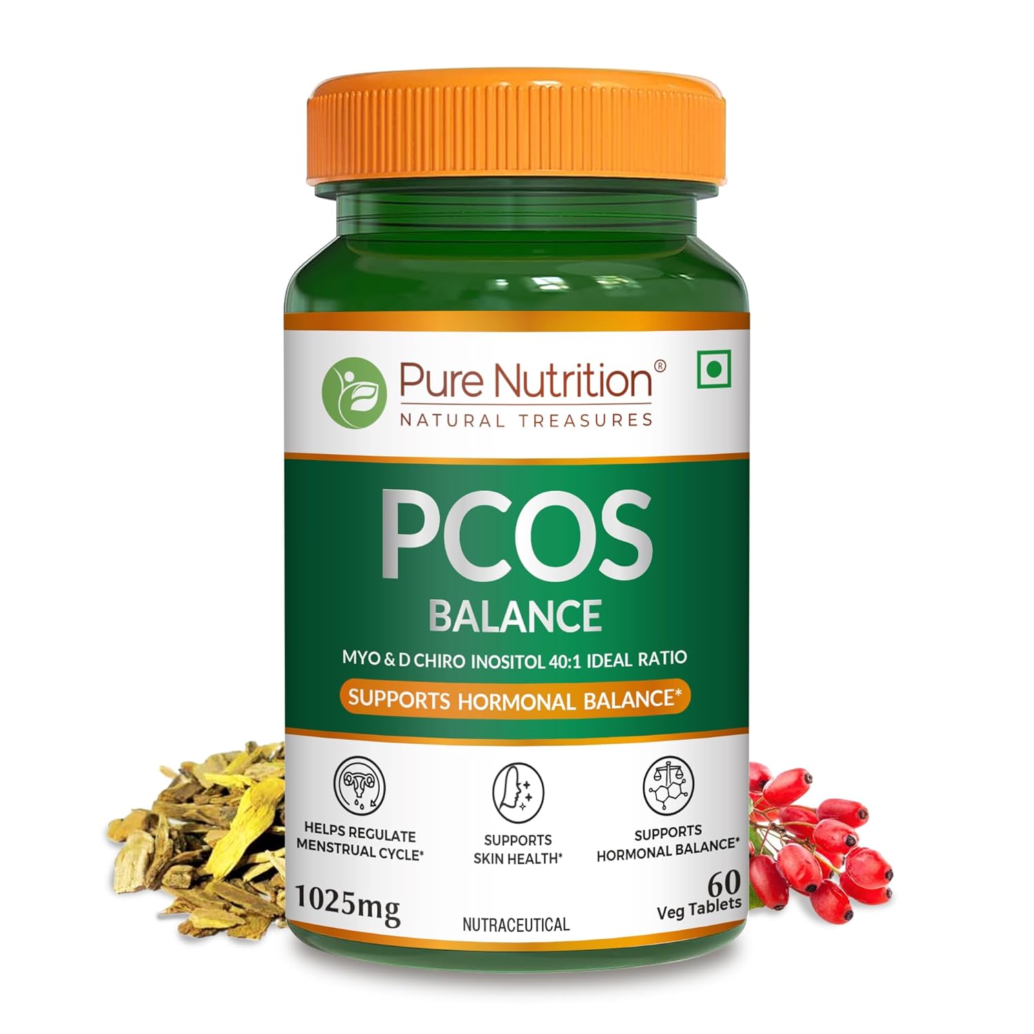 Pure Nutrition PCOS Balance Supplement for Women – 60 Vegetarian Tablets, 40:1 Ratio 2000mg Myo-Inositol to 50mg D-Chiro-Inositol, Helps Regularise Periods, Supports Hormonal Balance & Weight Management Pure Nutrition PCOS Balance Supplement for Women – 60 Vegetarian Tablets, 40:1 Ratio 2000mg Myo-Inositol to 50mg D-Chiro-Inositol, Helps Regularise Periods, Supports Hormonal Balance & Weight Management