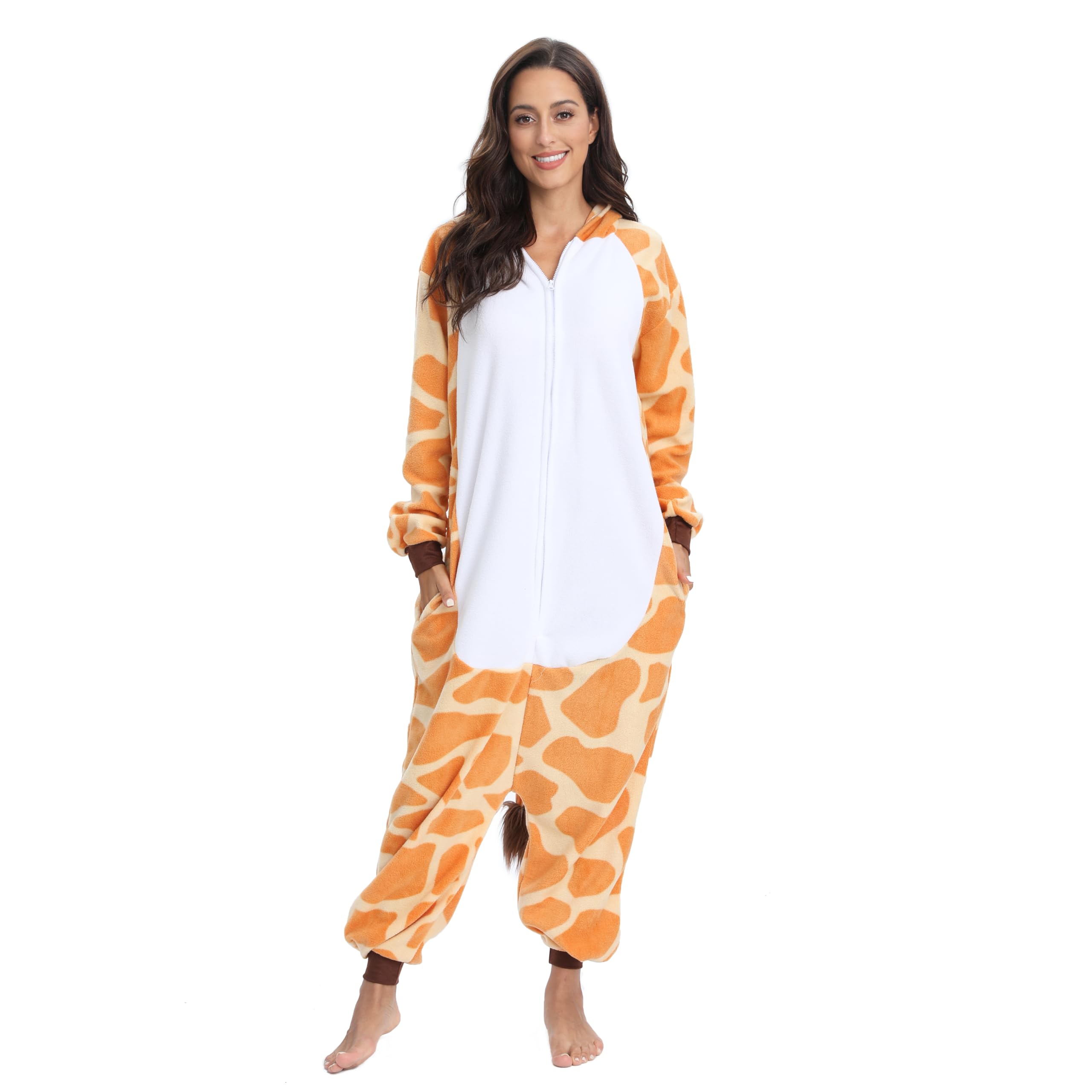 NAITOKE Disfraz de animal para adultos, disfraz de Halloween, pijama de una pieza para mujeres, hombres y adolescentes