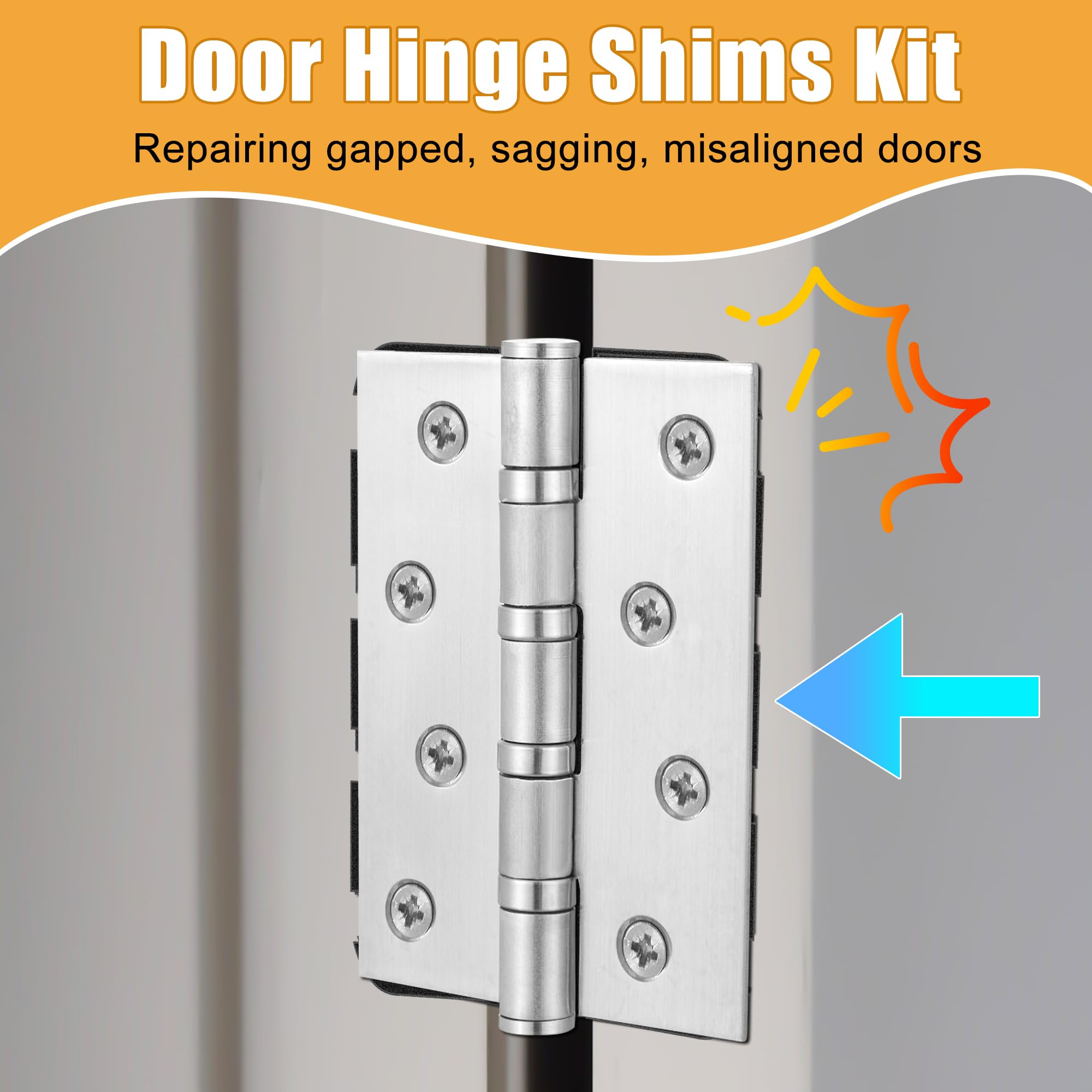 Door Hinge Shims - Repair Gaps & Sagging Doors -2