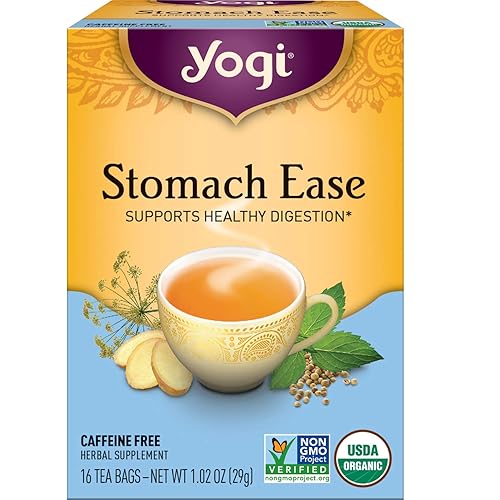 Yogi Tea Stomach Ease Tea - 16 bolsas de té por paquete (4 paquetes) - Té digestivo para ayudar a calmar el estómago - Té calmante para el estómago