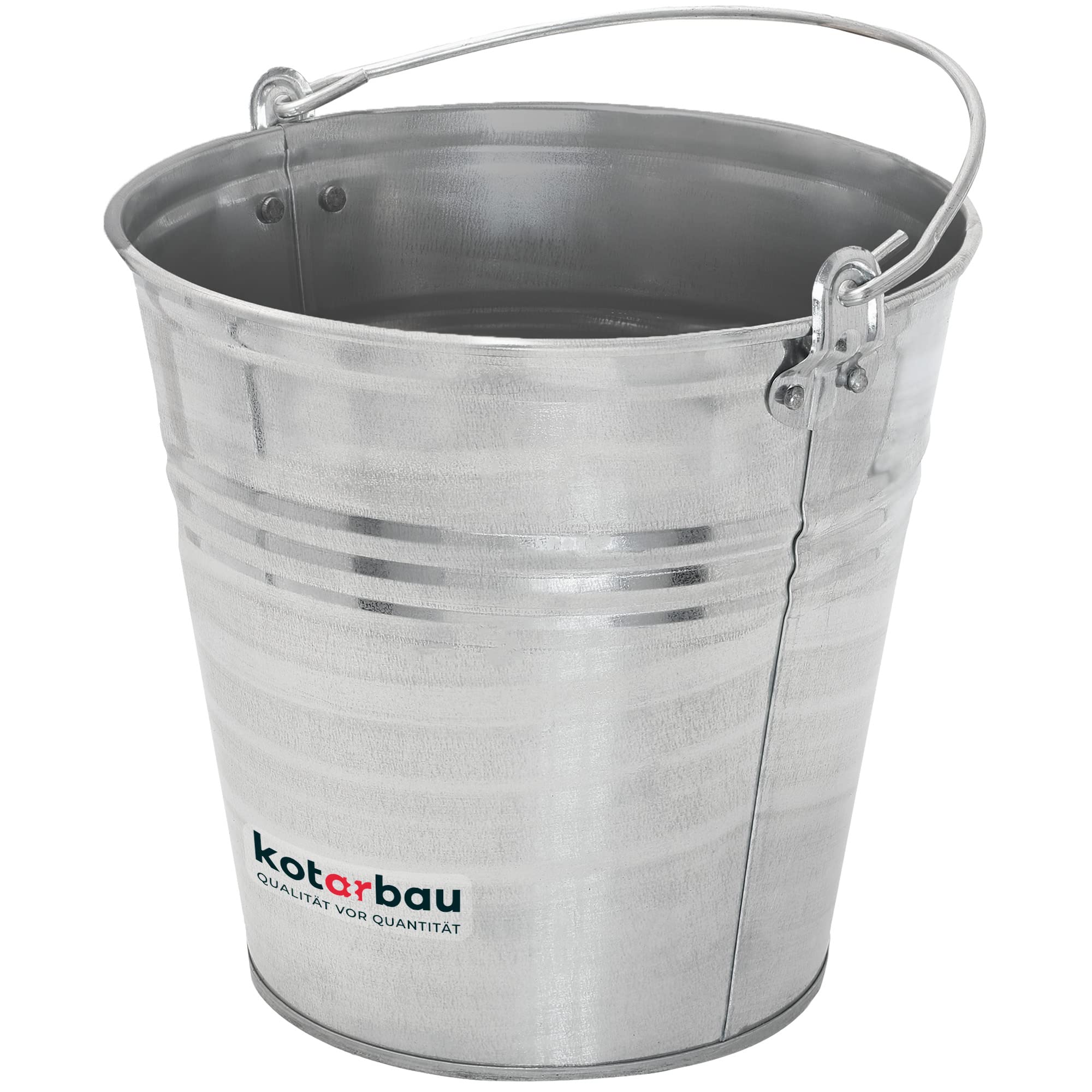 KOTARBAU® Seau à Cendre - Seau De Maçon - Acier Galvanisé - 7 L - Argent - pour Le Jardinage - Résistant à la Rouille - Polyvalent