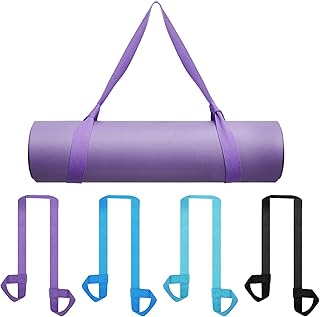 4 Pcs Yoga Mat Straps for Carrying Yoga Mat Holder Adjustable Thick Carrier Exercise Sling Cotton Workout Stretching Band for Carrying Large Mats Roller Skate