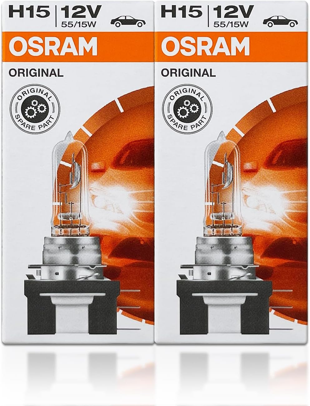 H15 64176 DOT Original Standard Halogen Bulb 12V 55/15W 3800K PGJ23t-1 Made in Germany/Pack of 2