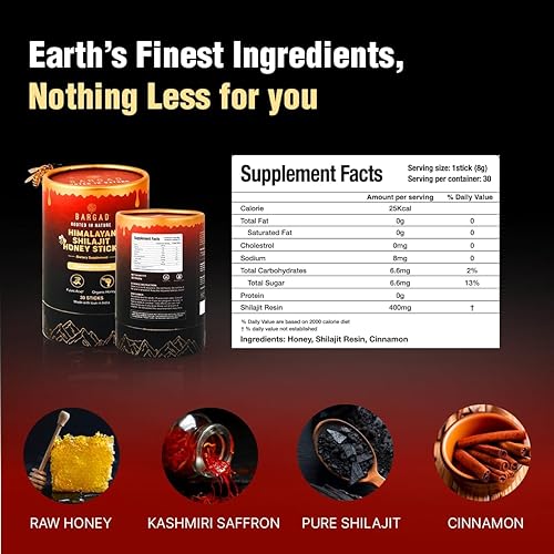 Miniatura 7 de Palitos Shilajit puros del Himalaya con miel orgánica y canela (30 unidades)  Palitos Shilajit fáciles de un solo uso  Aumenta la energía y la