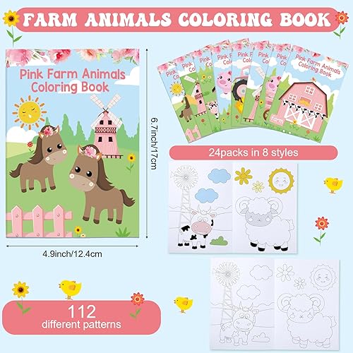 Miniatura 10 de 24 piezas de libros para colorear de animales del bosque, recuerdos de fiesta para niños, mini libros de dibujo de arte de bricolaje, juego de
