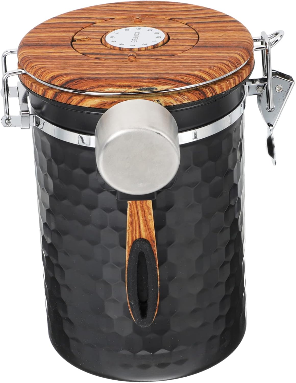 PRETYZOOM Tea Storage Holder Airtight Food Canister Stainless Steel Powder Container Lid for Coffee Beans Ground Coffee